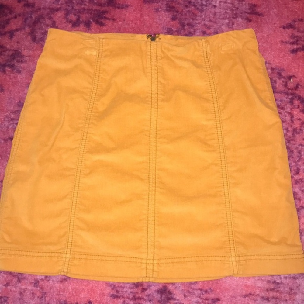 mustard free people skirt